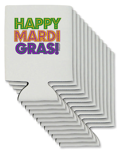 Happy Mardi Gras Text Can / Bottle Insulator Coolers by TooLoud-Can Coolie-TooLoud-12-Davson Sales