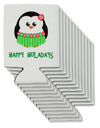 Happy Huladays Christmas Penguin - Red and Green Can / Bottle Insulator Coolers-Can Coolie-TooLoud-12 Pieces-Davson Sales