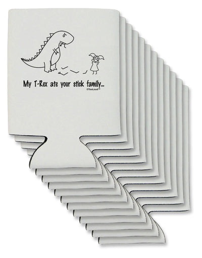 My T-Rex Ate Your Stick Family - Line Can / Bottle Insulator Coolers by TooLoud-Can Coolie-TooLoud-12-Davson Sales