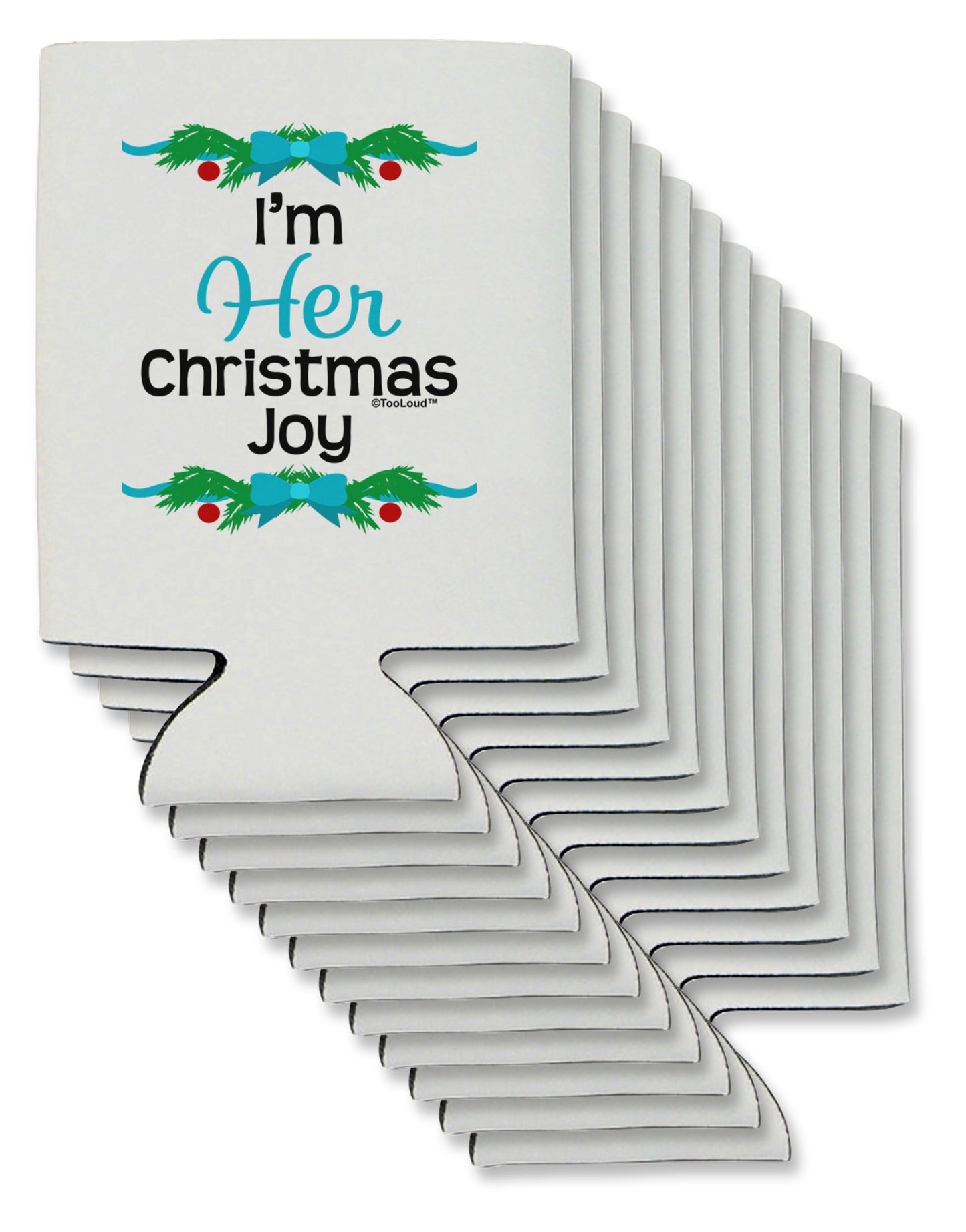 Her Christmas Joy Matching His & Hers Can / Bottle Insulator Coolers-Can Coolie-TooLoud-12-Davson Sales