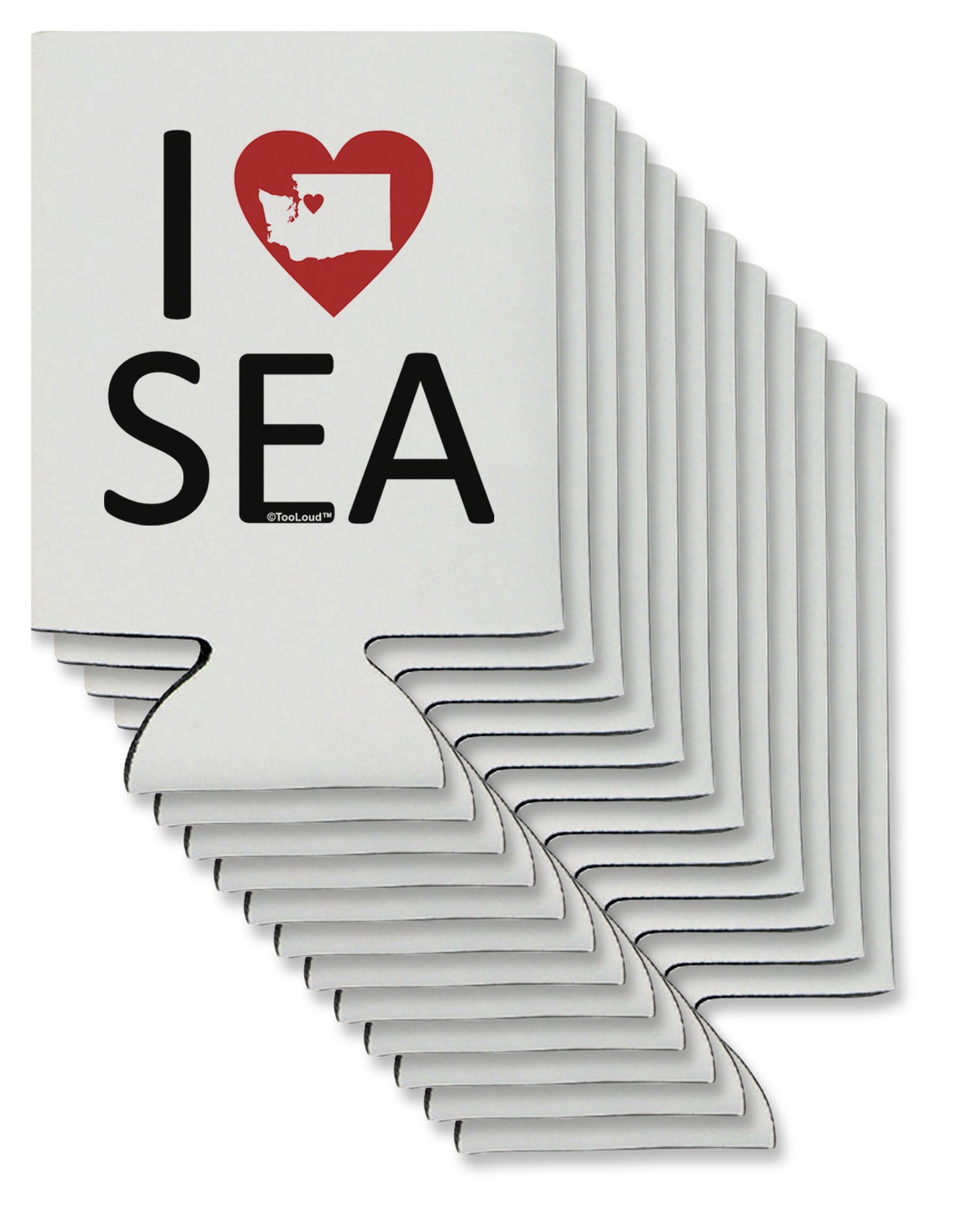 I Heart Seattle Can / Bottle Insulator Coolers-Can Coolie-TooLoud-12-Davson Sales