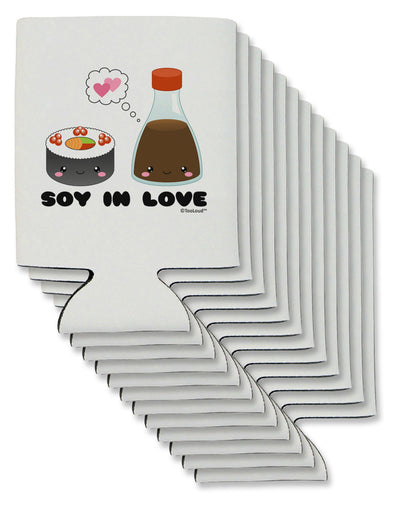 Cute Sushi and Soy Sauce - Soy In Love Can / Bottle Insulator Coolers by TooLoud-Can Coolie-TooLoud-12-Davson Sales