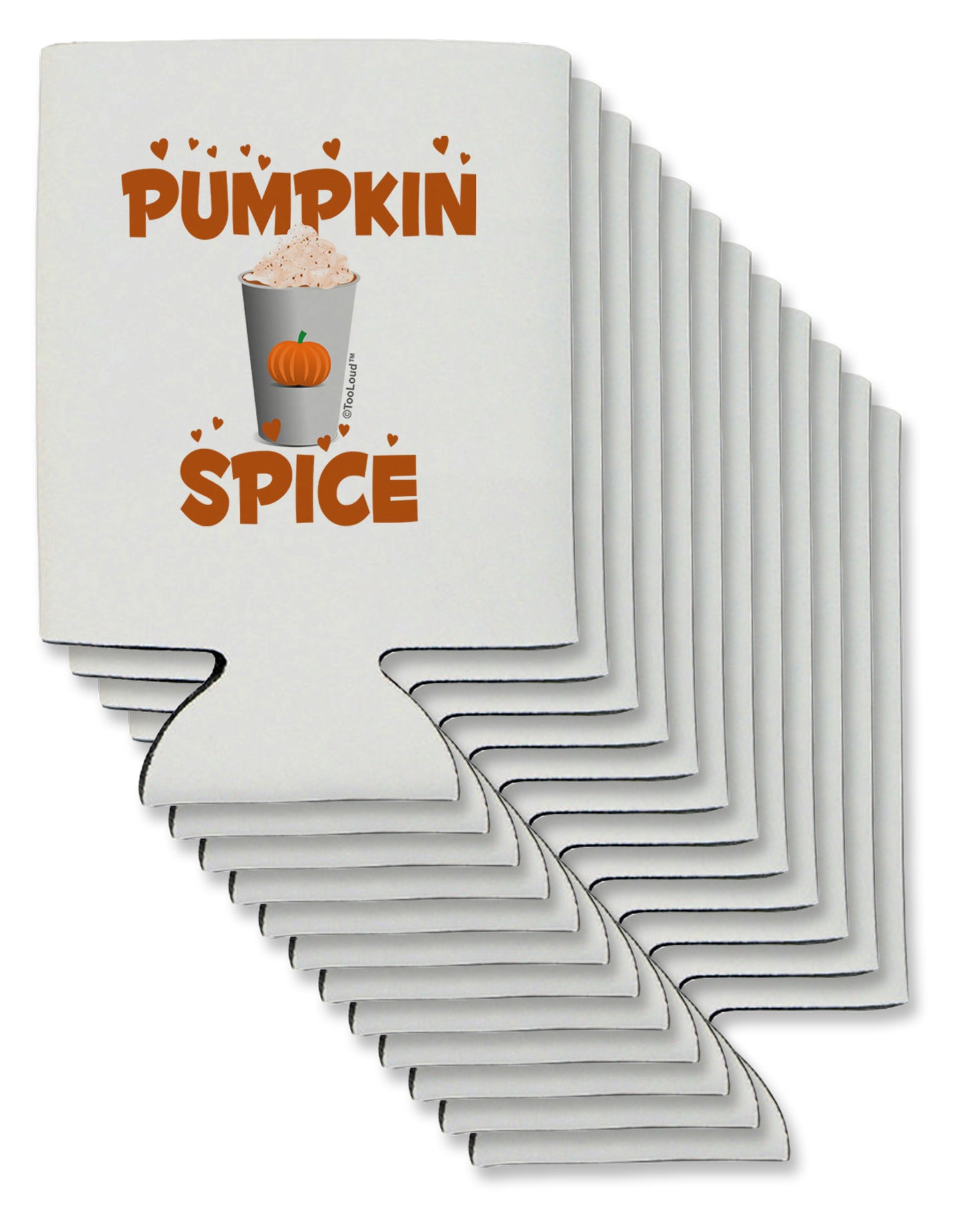 Pumpkin Spice Latte Hearts Can / Bottle Insulator Coolers-Can Coolie-TooLoud-12-Davson Sales