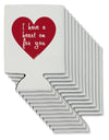 I Have a Heart On For You Can / Bottle Insulator Coolers-Can Coolie-TooLoud-12 Pieces-Davson Sales