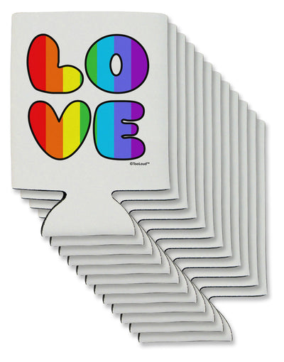 Rainbow LOVE Text Can / Bottle Insulator Coolers by TooLoud-Can Coolie-TooLoud-12-Davson Sales