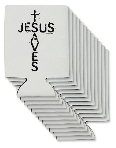 Jesus Saves - Cross Shape Design Can / Bottle Insulator Coolers by TooLoud-Can Coolie-TooLoud-12-Davson Sales