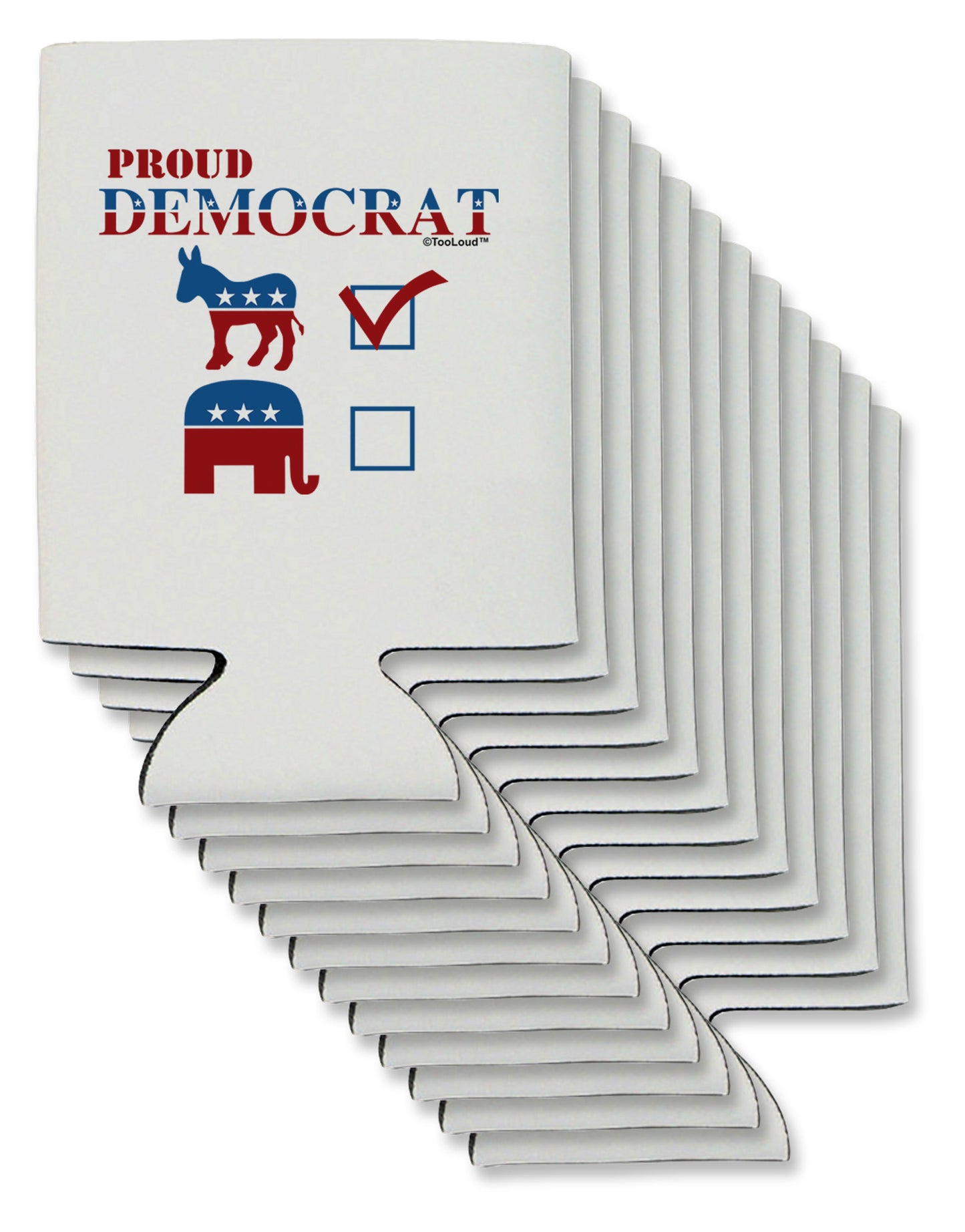 Proud Democrat Checkmark Can / Bottle Insulator Coolers-Can Coolie-TooLoud-12-Davson Sales