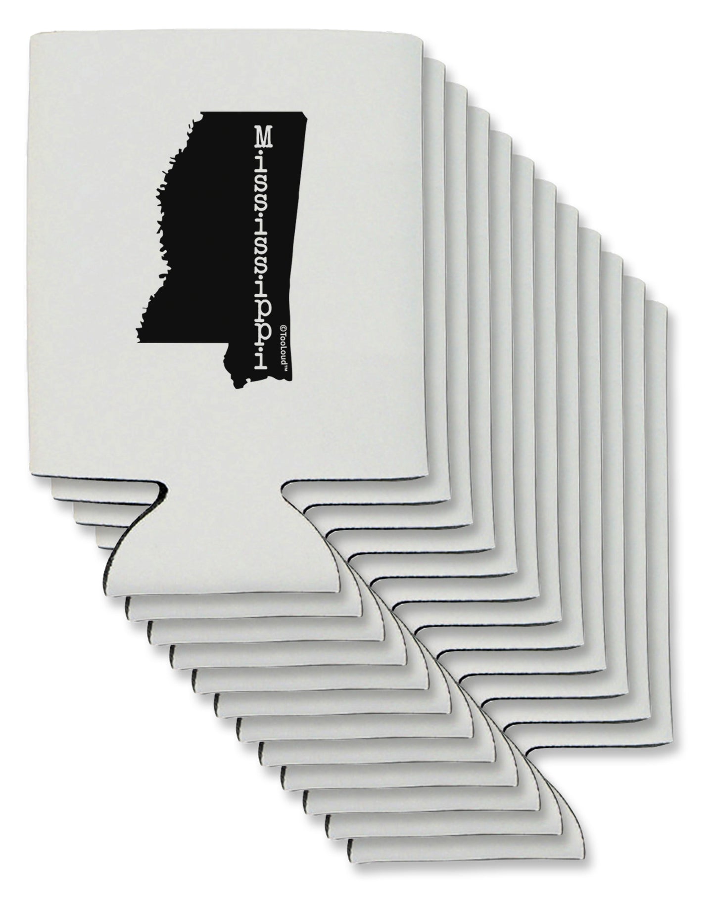Mississippi - United States Shape Can / Bottle Insulator Coolers-Can Coolie-TooLoud-12 Pieces-Davson Sales