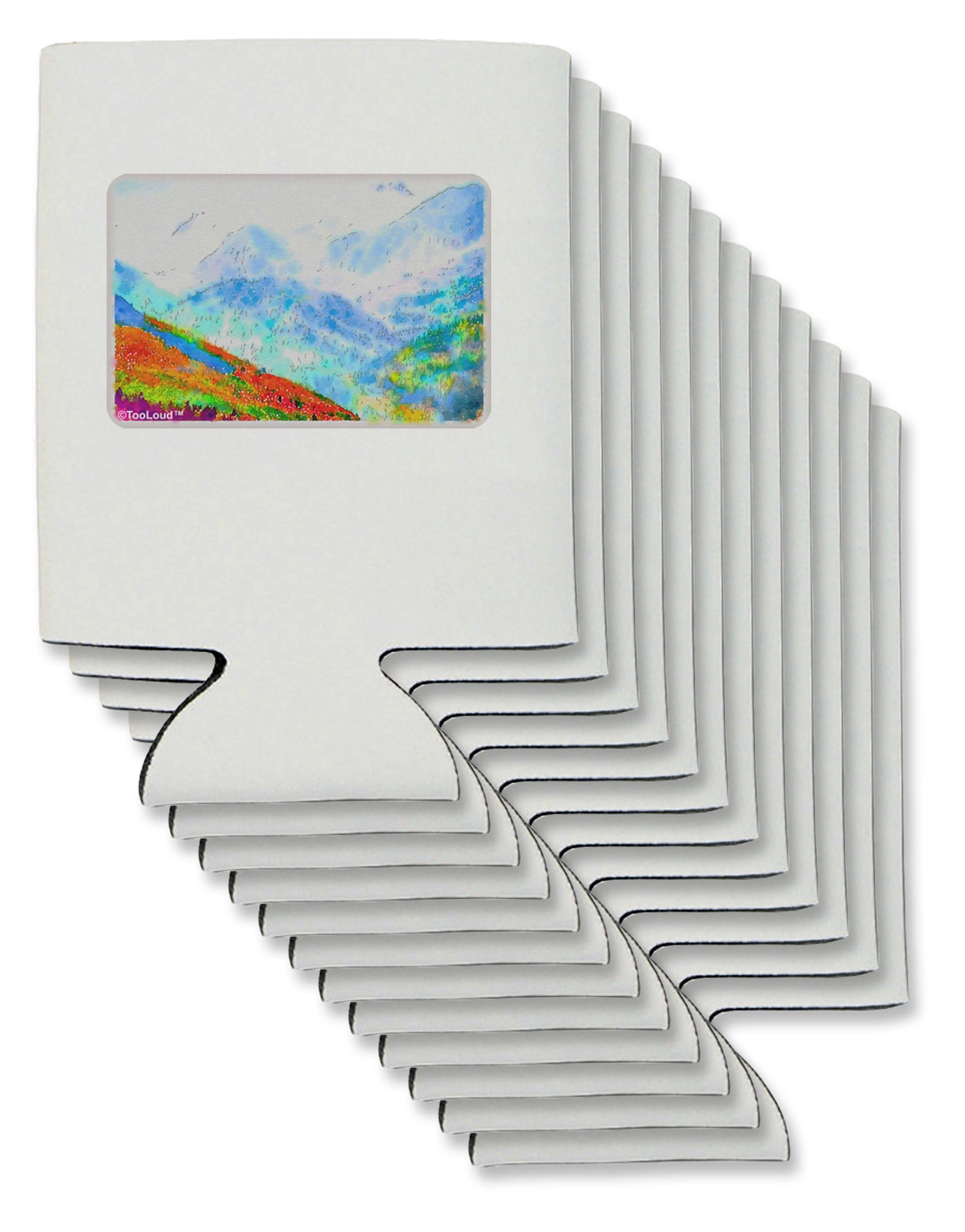 CO Fog Mountains Watercolor Can / Bottle Insulator Coolers-Can Coolie-TooLoud-12-Davson Sales
