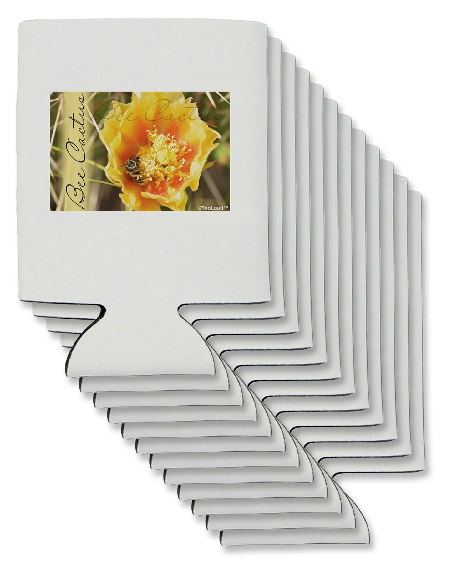 Bee Cactus with Text Can / Bottle Insulator Coolers-Can Coolie-TooLoud-12-Davson Sales
