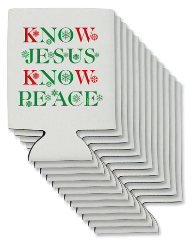 Know Jesus Know Peace Christmas Can / Bottle Insulator Coolers-Can Coolie-TooLoud-12 Pieces-Davson Sales