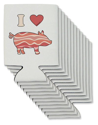 I Heart My Bacon Pig Silhouette Can / Bottle Insulator Coolers by TooLoud-Can Coolie-TooLoud-12-Davson Sales