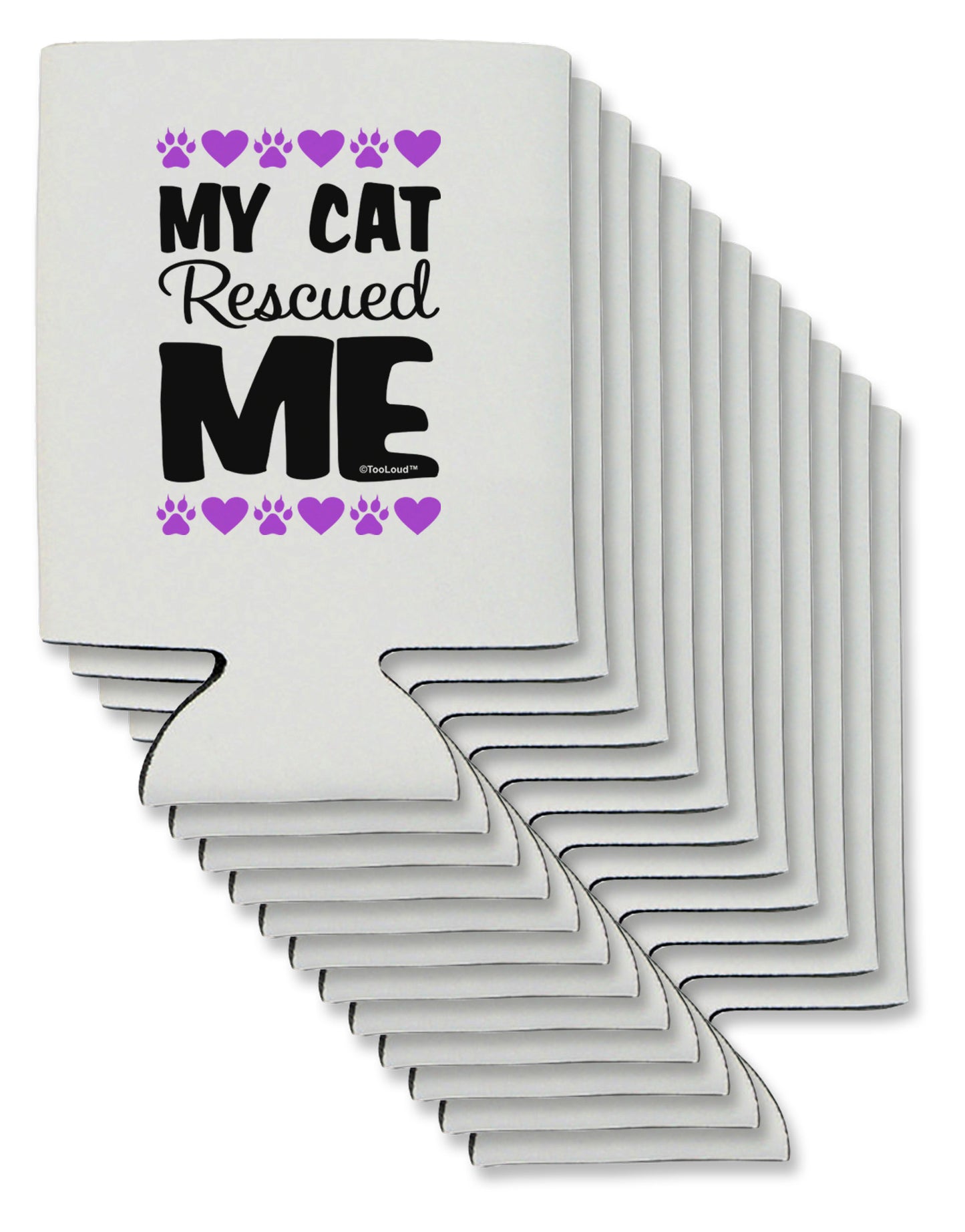 My Cat Rescued Me Can / Bottle Insulator Coolers-Can Coolie-TooLoud-12-Davson Sales