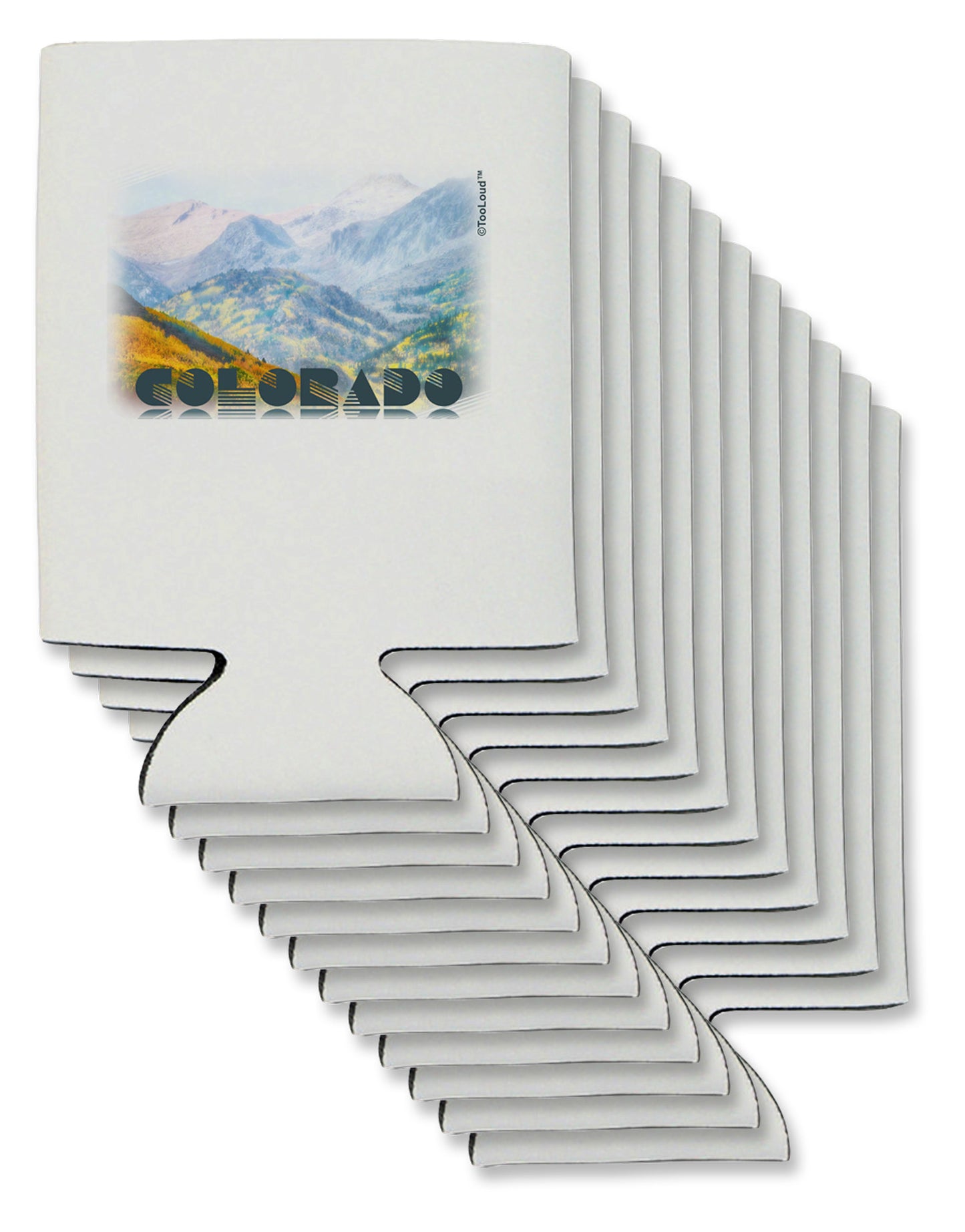 CO Fog Mountains Text Can / Bottle Insulator Coolers-Can Coolie-TooLoud-12-Davson Sales