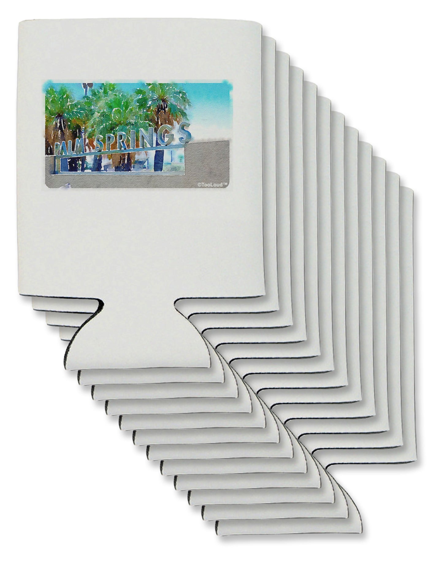 Palm Springs Watercolor Can / Bottle Insulator Coolers-Can Coolie-TooLoud-12 Pieces-Davson Sales