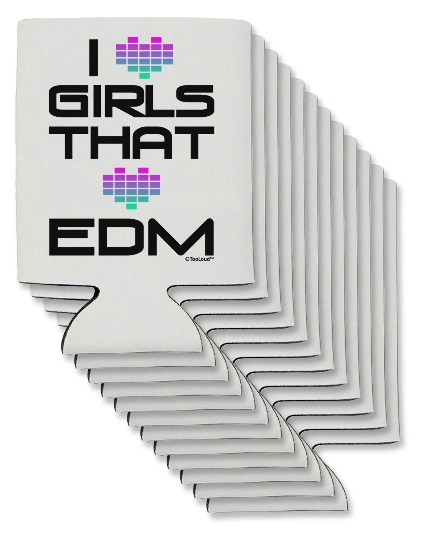 I Heart Girls That Heart EDM Can / Bottle Insulator Coolers-Can Coolie-TooLoud-12-Davson Sales
