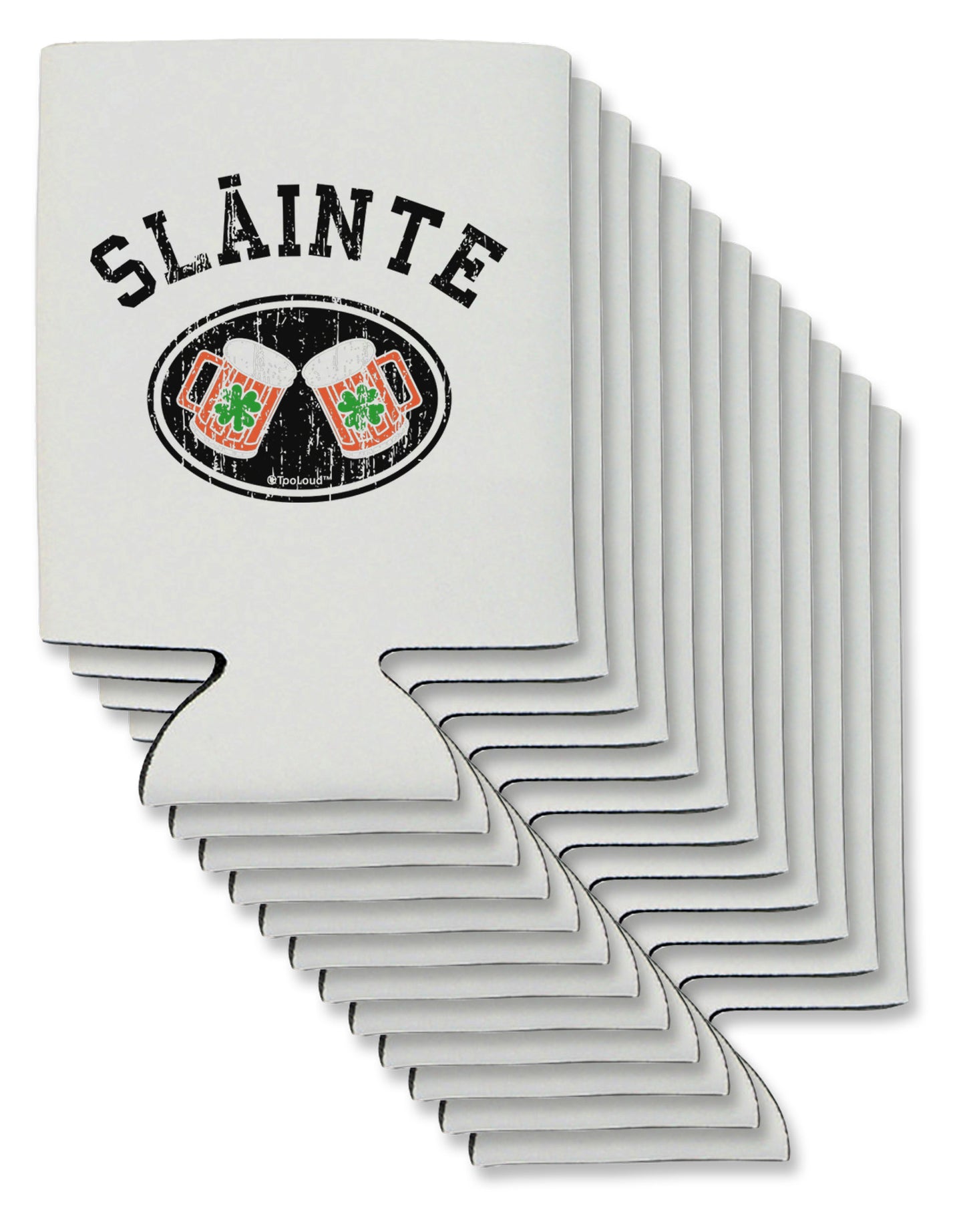 Slainte - St. Patrick's Day Irish Cheers Can / Bottle Insulator Coolers by TooLoud-Can Coolie-TooLoud-12-Davson Sales