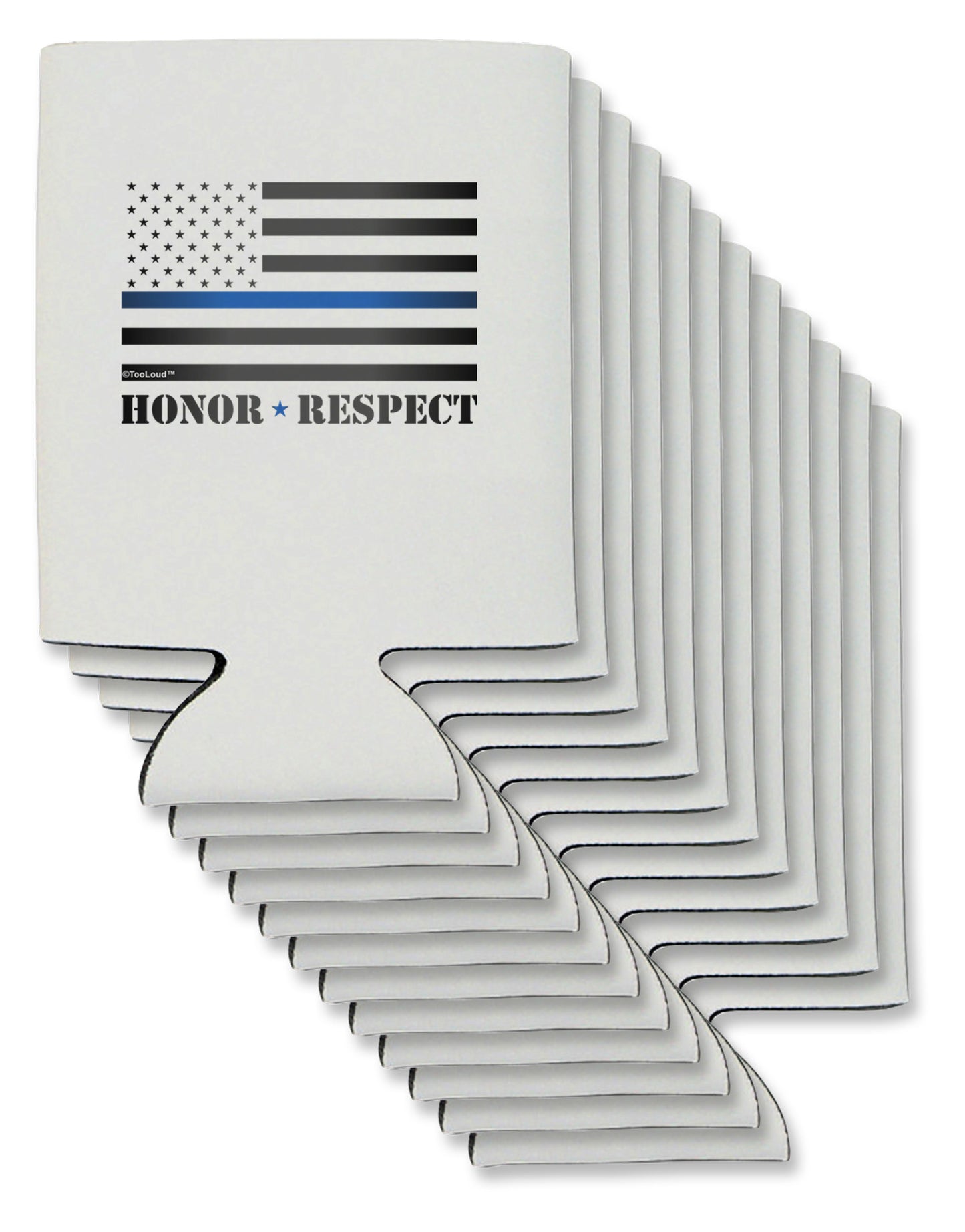 Honor Respect Blue Line Can / Bottle Insulator Coolers-Can Coolie-TooLoud-12-Davson Sales