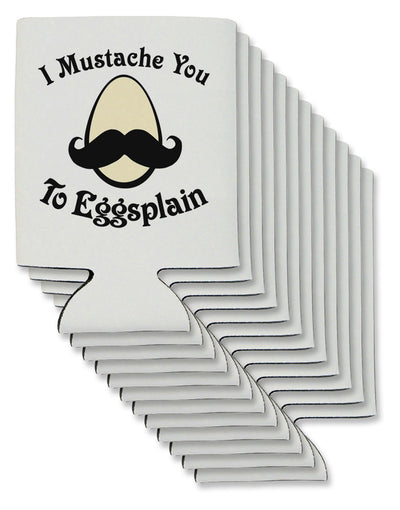 I Mustache You To Eggsplain Can / Bottle Insulator Coolers-Can Coolie-TooLoud-12 Pieces-Davson Sales