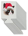 Santa Hat Disgruntled Siamese Cat Can / Bottle Insulator Coolers by TooLoud-Can Coolie-TooLoud-12-Davson Sales