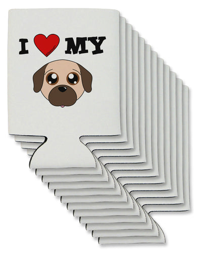 I Heart My - Cute Pug Dog - Fawn Can / Bottle Insulator Coolers by TooLoud-Can Coolie-TooLoud-12-Davson Sales