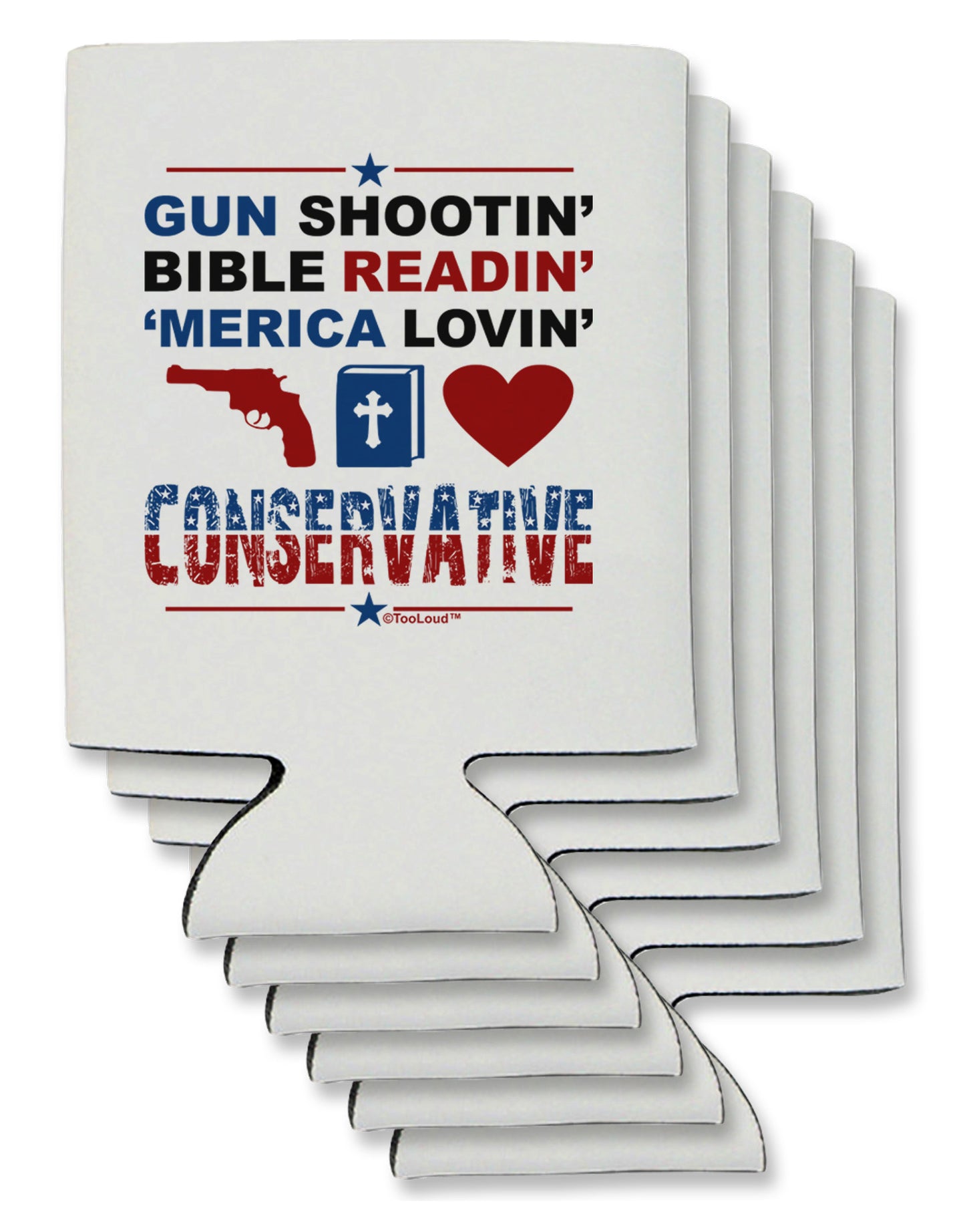 Gun Shootin' Conservative Can / Bottle Insulator Coolers-Can Coolie-TooLoud-6-Davson Sales