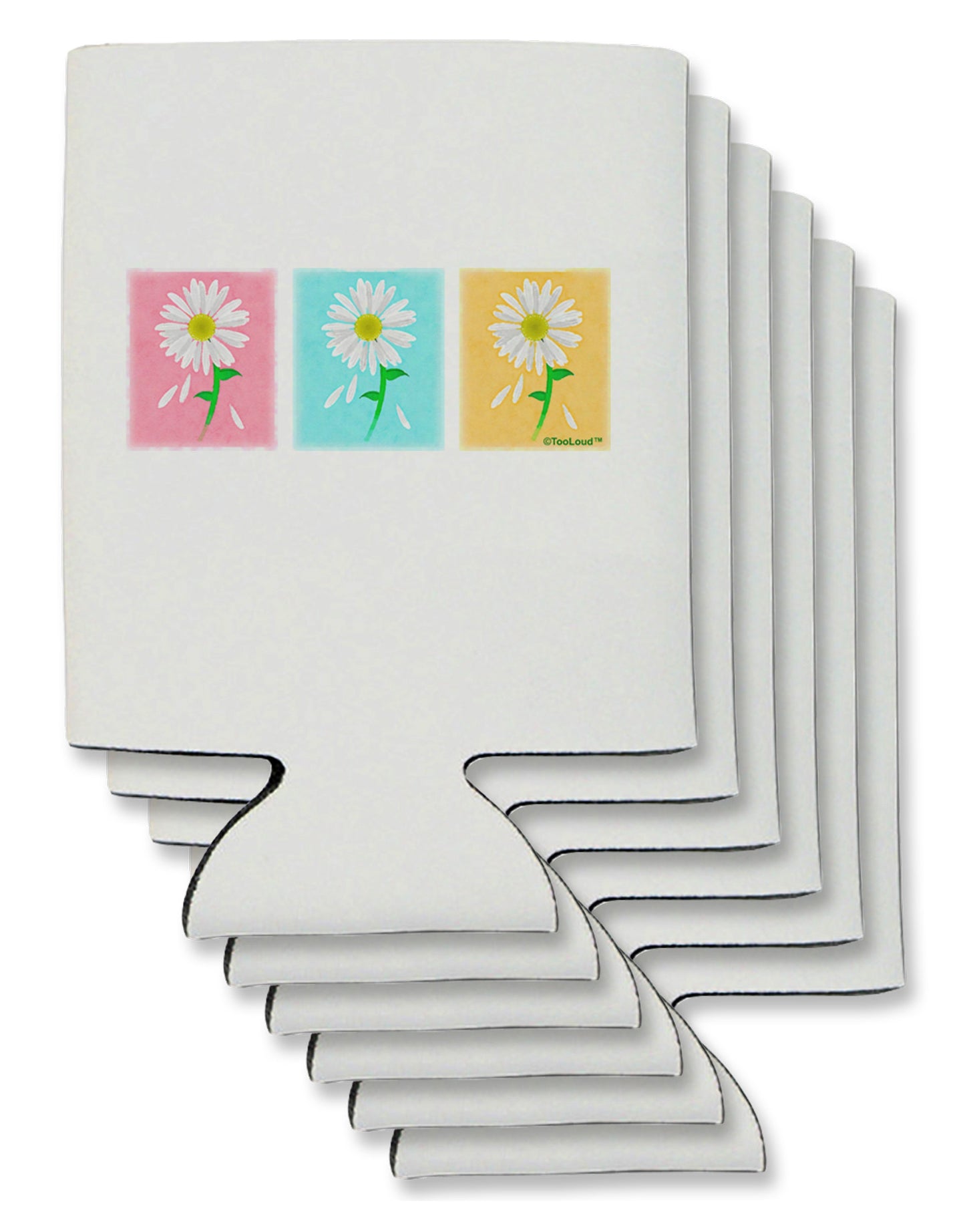 Pretty Daisies Watercolor Can / Bottle Insulator Coolers-Can Coolie-TooLoud-6-Davson Sales