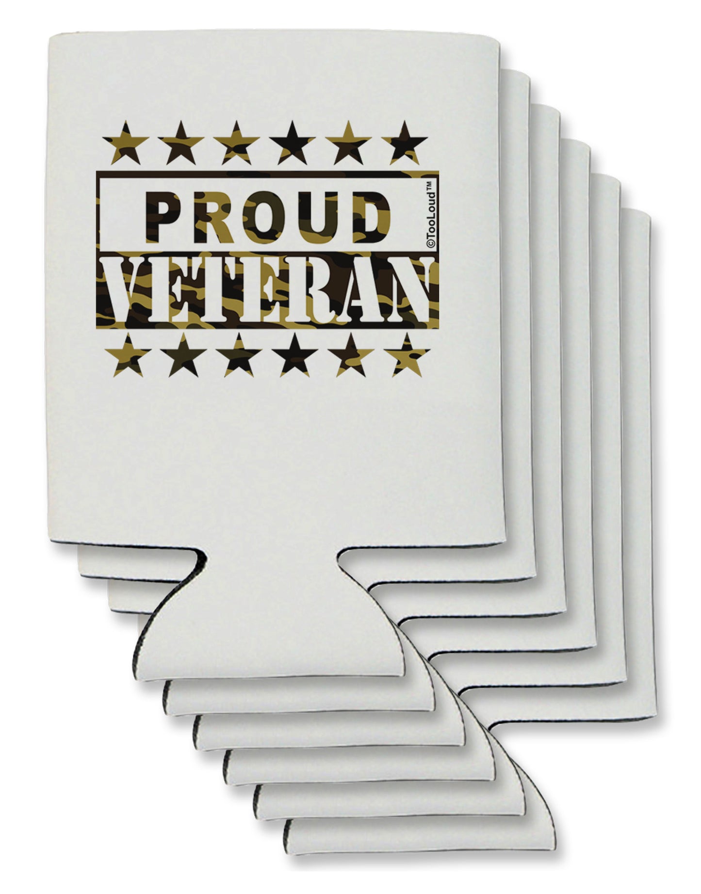 Proud Veteran Camo Can / Bottle Insulator Coolers-Can Coolie-TooLoud-6-Davson Sales