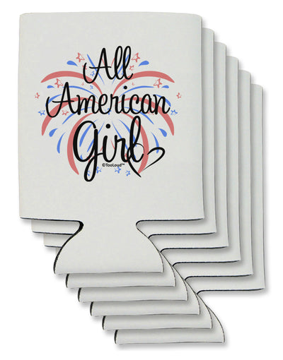 All American Girl - Fireworks and Heart Can / Bottle Insulator Coolers by TooLoud-Can Coolie-TooLoud-6-Davson Sales