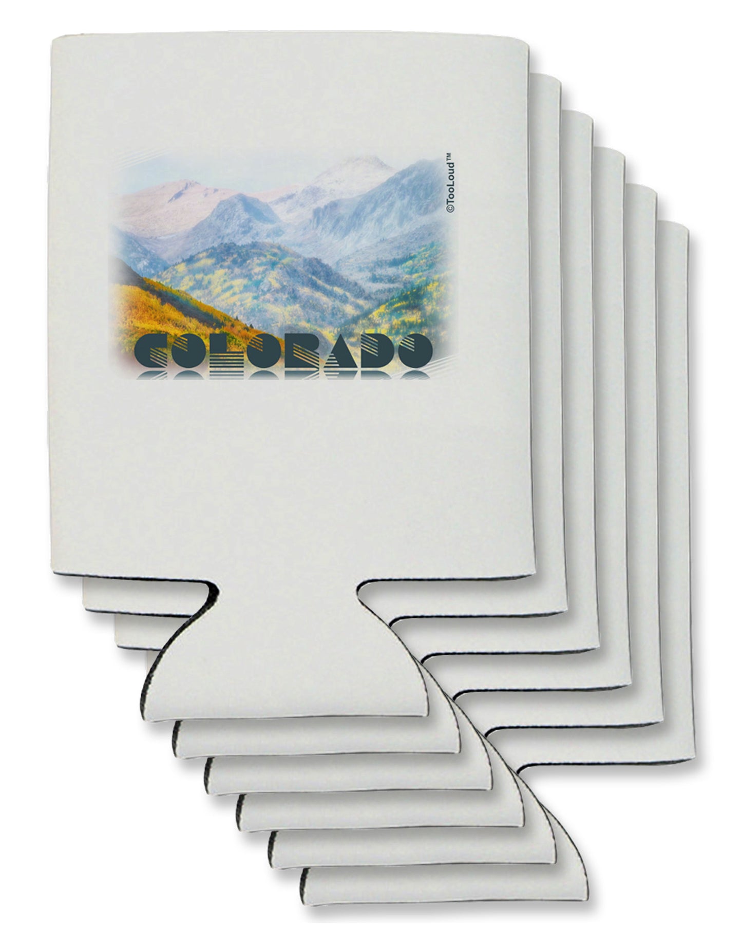 CO Fog Mountains Text Can / Bottle Insulator Coolers-Can Coolie-TooLoud-6-Davson Sales