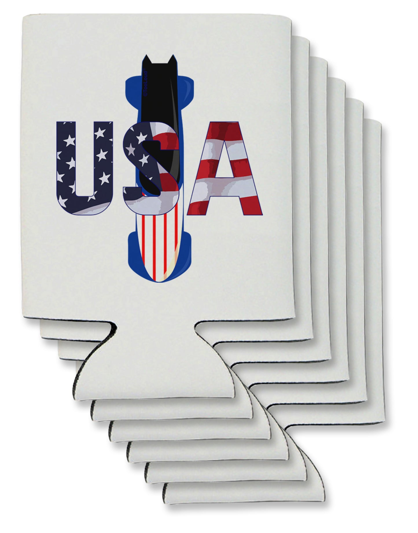 USA Bobsled Can / Bottle Insulator Coolers by TooLoud-Can Coolie-TooLoud-6-Davson Sales