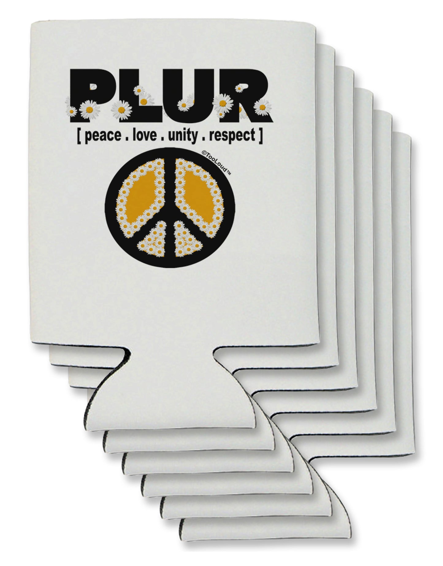 PLUR Daisies Can / Bottle Insulator Coolers-Can Coolie-TooLoud-6-Davson Sales