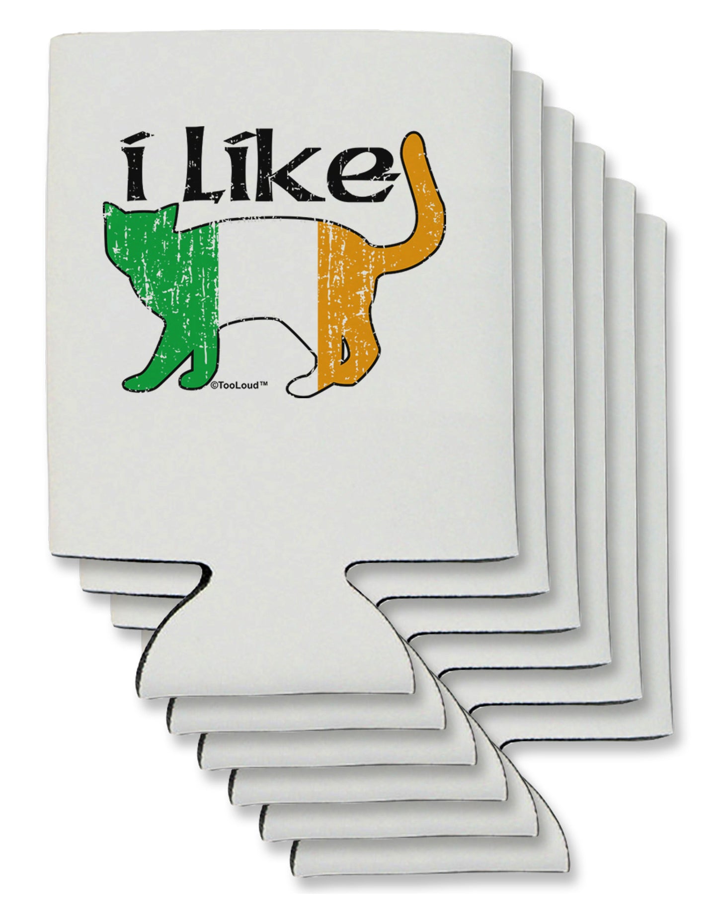 I Like Irish Cat Silhouette Can / Bottle Insulator Coolers by TooLoud-Can Coolie-TooLoud-6-Davson Sales