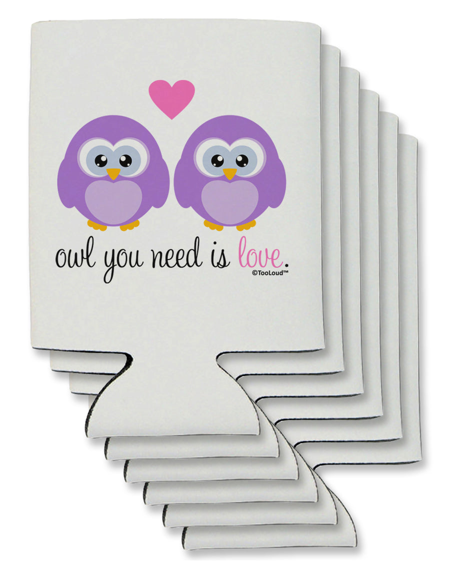 Owl You Need Is Love - Purple Owls Can / Bottle Insulator Coolers by TooLoud-Can Coolie-TooLoud-1-Davson Sales