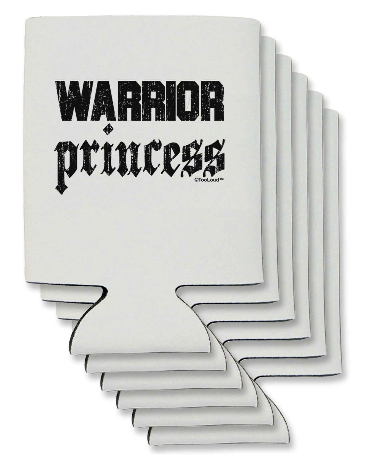 Warrior Princess Script Can / Bottle Insulator Coolers-Can Coolie-TooLoud-6 Pieces-Davson Sales