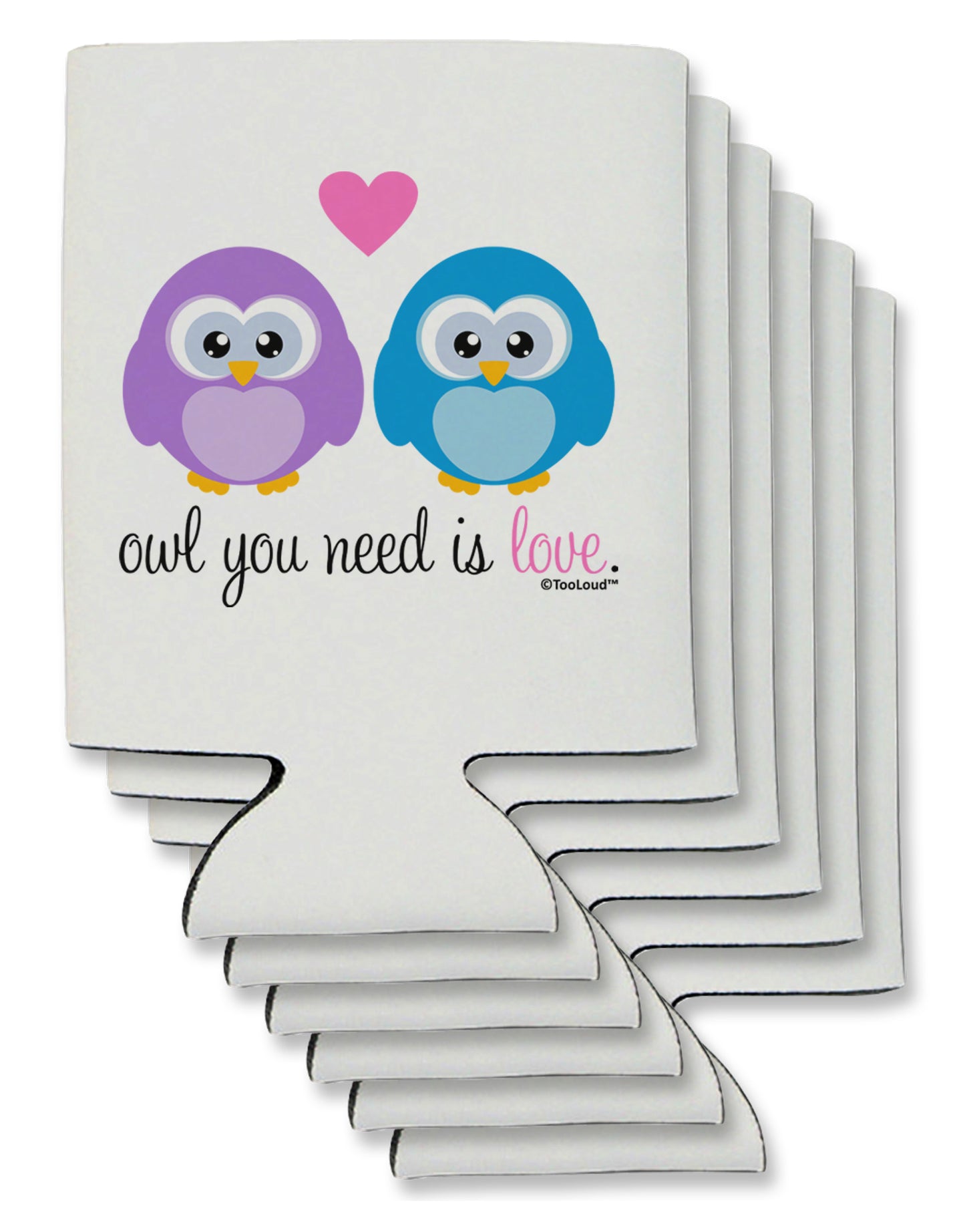 Owl You Need Is Love Can / Bottle Insulator Coolers by TooLoud-Can Coolie-TooLoud-6-Davson Sales