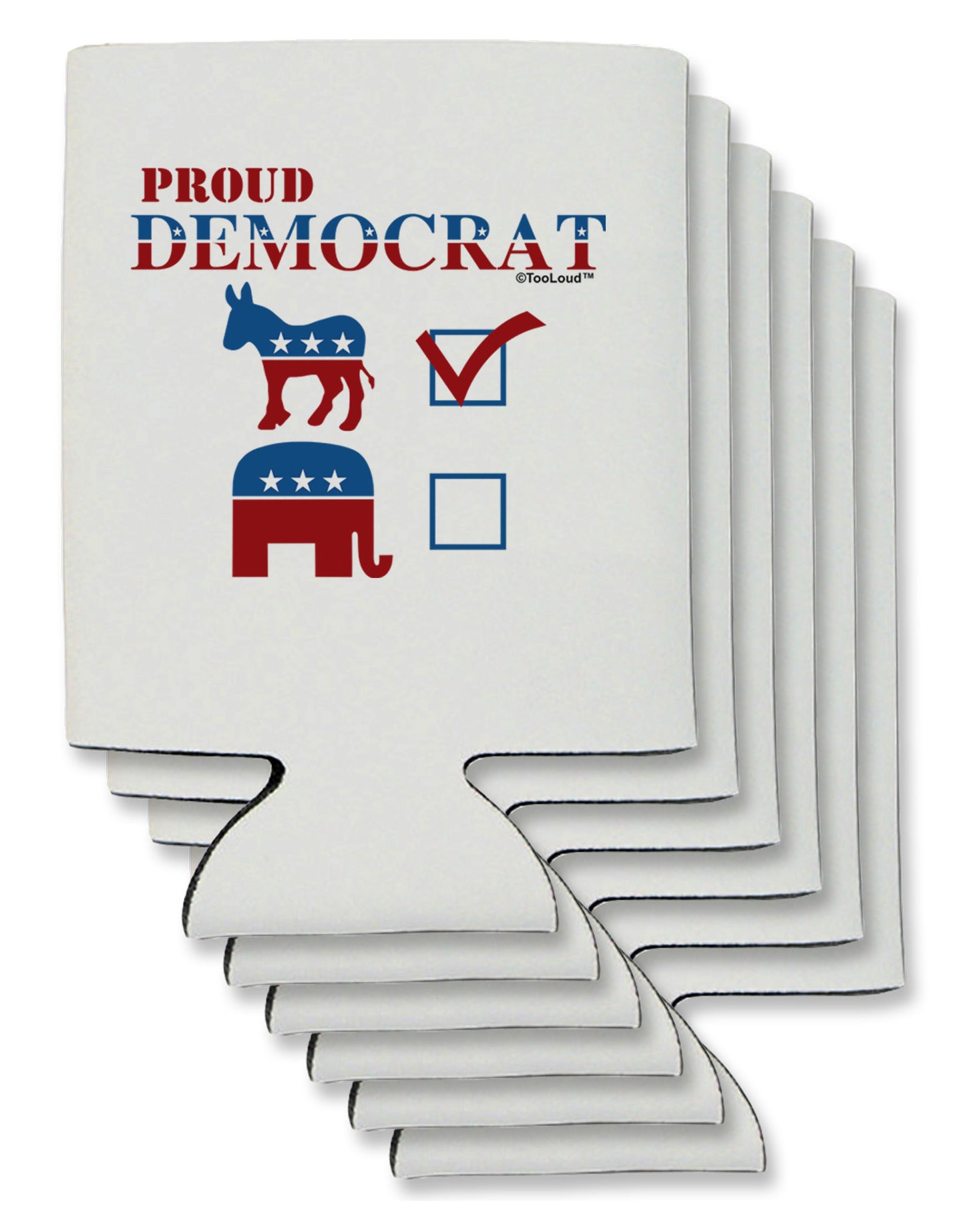 Proud Democrat Checkmark Can / Bottle Insulator Coolers-Can Coolie-TooLoud-6-Davson Sales