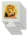 Lion Watercolor 4 Text Can / Bottle Insulator Coolers-Can Coolie-TooLoud-6 Pieces-Davson Sales