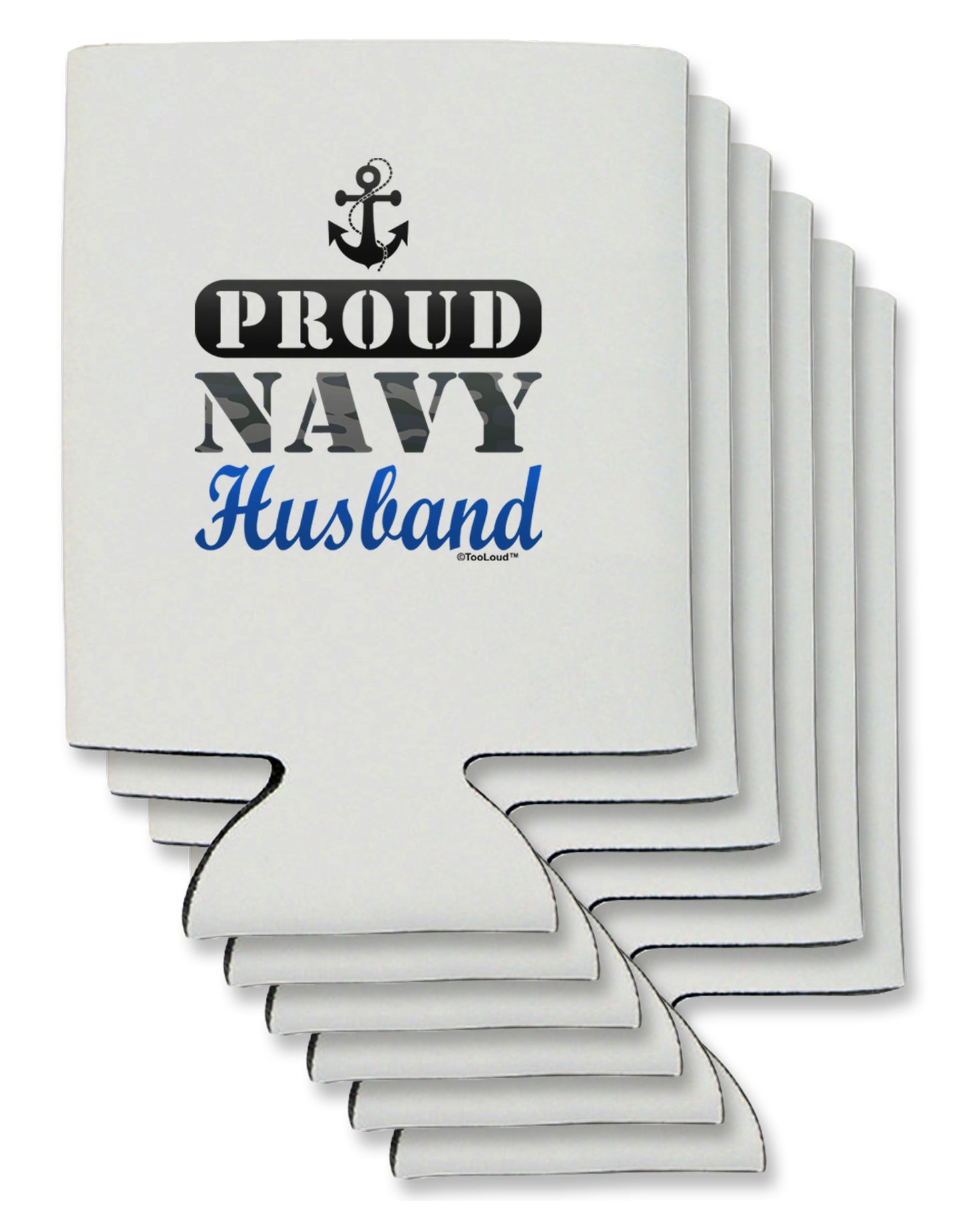 Proud Navy Husband Can / Bottle Insulator Coolers-Can Coolie-TooLoud-6-Davson Sales