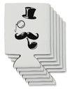 Personalized Tophat Mustache Pipe and Monocle Can / Bottle Insulator Coolers-Can Coolie-TooLoud-6 Pieces-Davson Sales