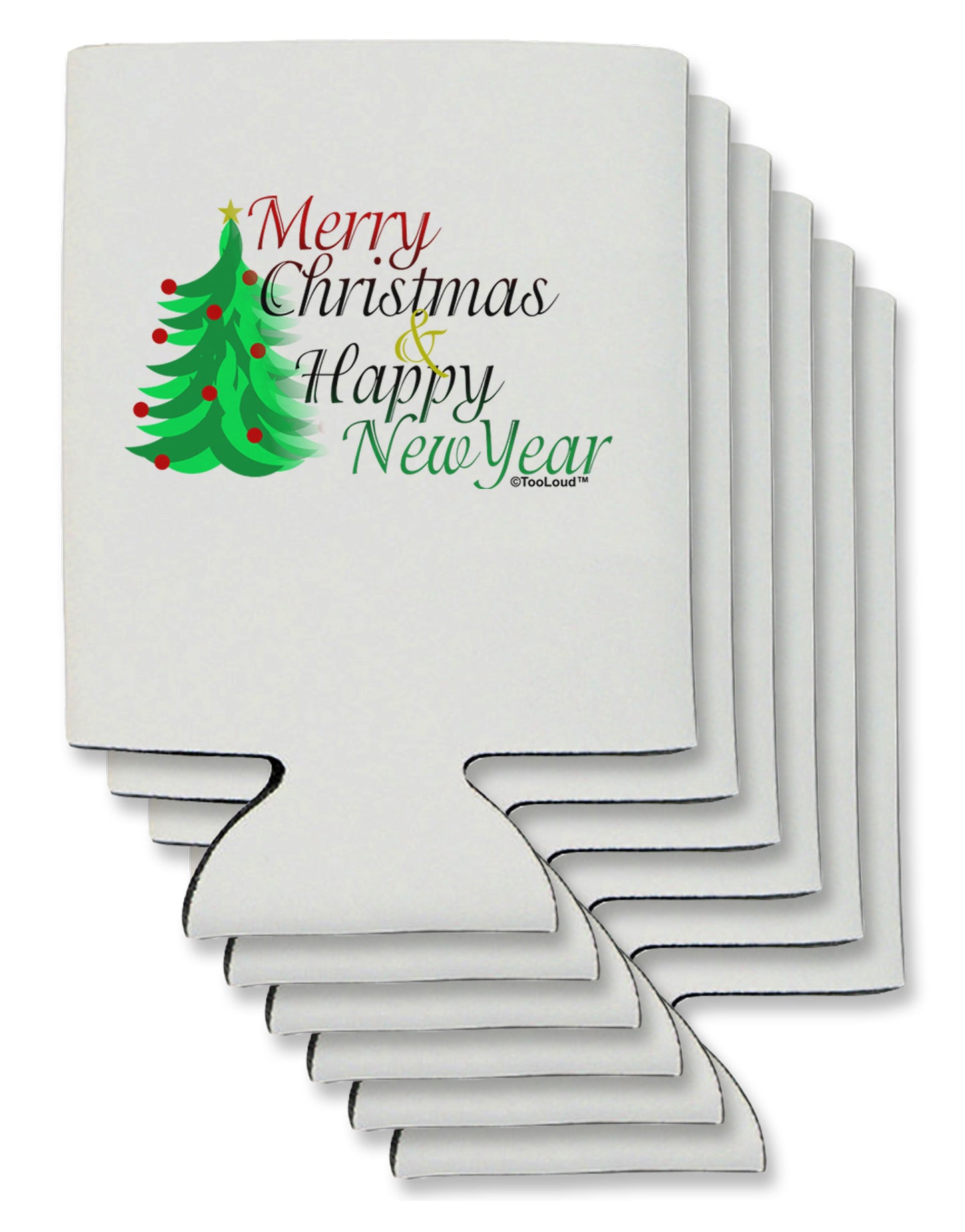 Merry Christmas & Happy New Year Can / Bottle Insulator Coolers-Can Coolie-TooLoud-6-Davson Sales