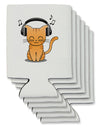 Cute Kitty With Headphones Can / Bottle Insulator Coolers-Can Coolie-TooLoud-6-Davson Sales