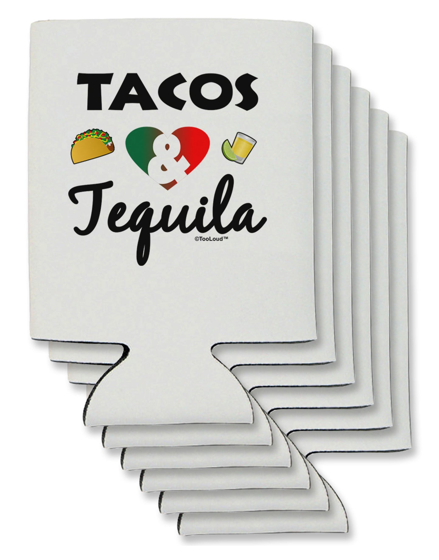 Tacos & Tequila Can / Bottle Insulator Coolers-Can Coolie-TooLoud-6-Davson Sales