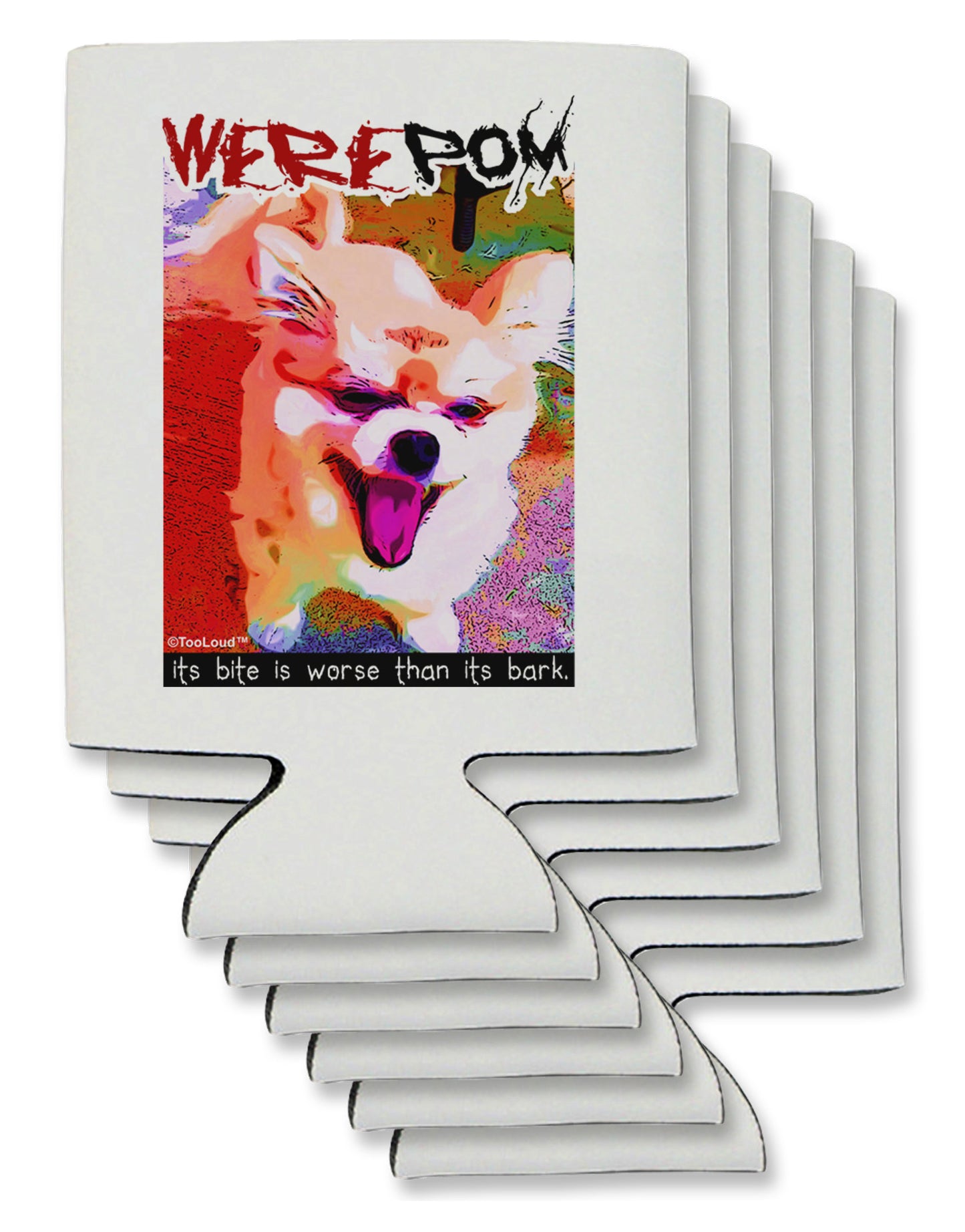 TooLoud WerePom - Werewolf Pomeranian Can / Bottle Insulator Coolers-Can Coolie-TooLoud-6-Davson Sales