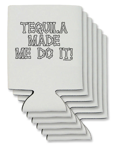 Tequila Made Me Do It - Bone Text Can / Bottle Insulator Coolers by TooLoud-Can Coolie-TooLoud-6-Davson Sales