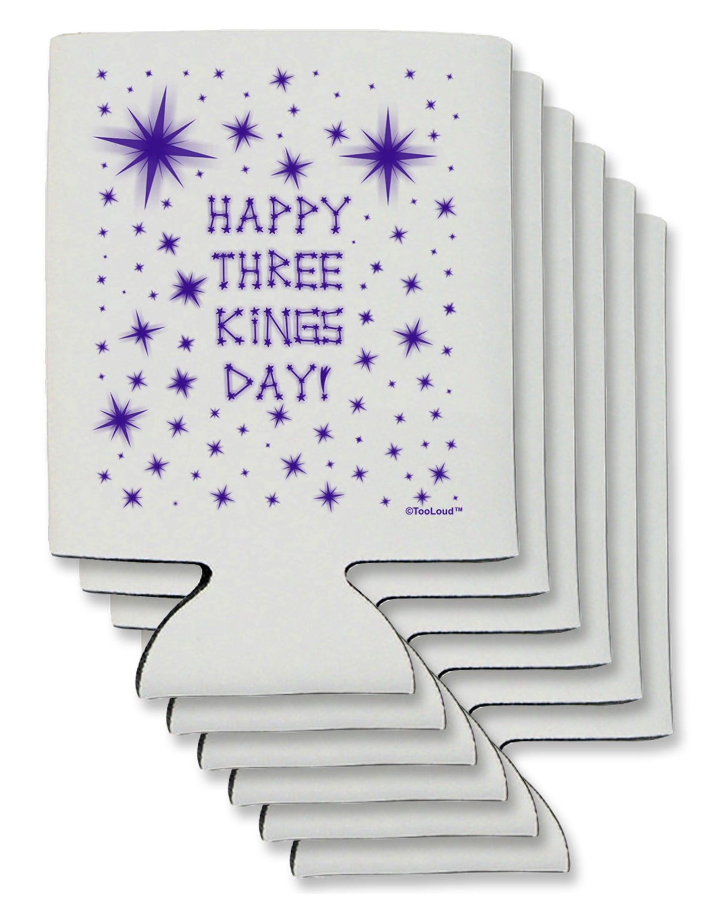 Happy Three Kings Day - Shining Stars Can / Bottle Insulator Coolers by TooLoud-Can Coolie-TooLoud-6-Davson Sales