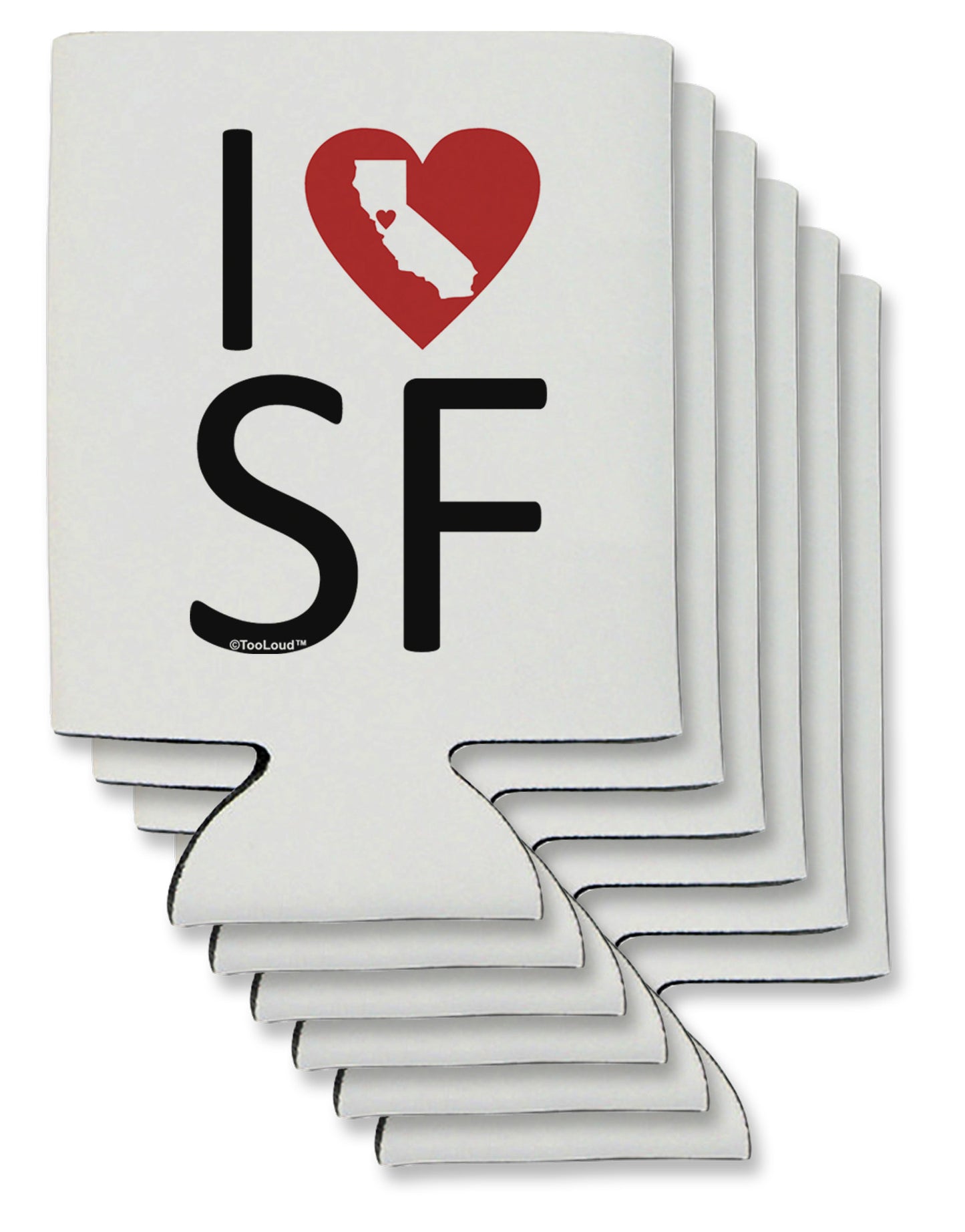 I Heart San Francisco Can / Bottle Insulator Coolers-Can Coolie-TooLoud-6-Davson Sales
