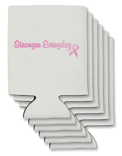 Stronger Everyday Breast Cancer Awareness Ribbon Can / Bottle Insulator Coolers-Can Coolie-TooLoud-6 Pieces-Davson Sales