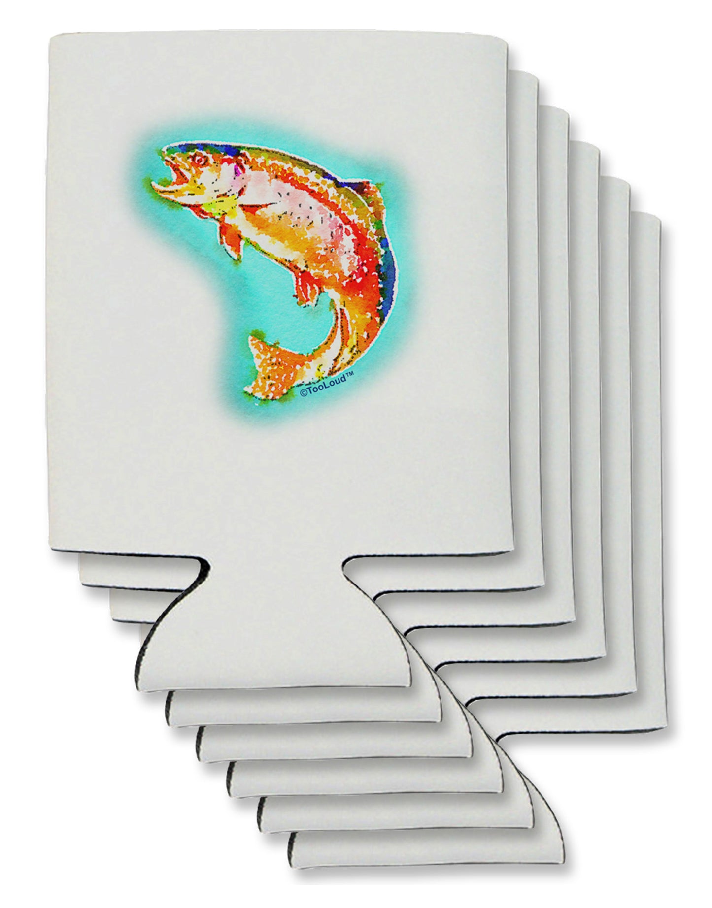 Rainbow Trout WaterColor Can / Bottle Insulator Coolers-Can Coolie-TooLoud-6-Davson Sales