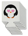 Cute Penguin - Heart Eyes Can / Bottle Insulator Coolers by TooLoud-Can Coolie-TooLoud-6-Davson Sales